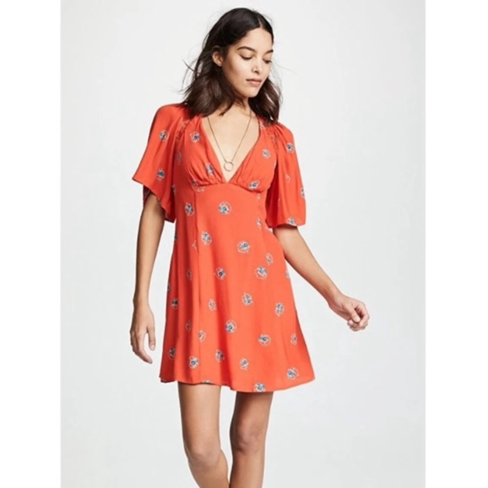 NWT Free People cherry backless mini dress